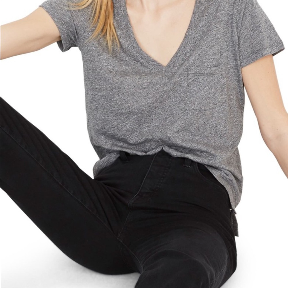 Madewell Whisper Cotton V Neck Pocket Shirt